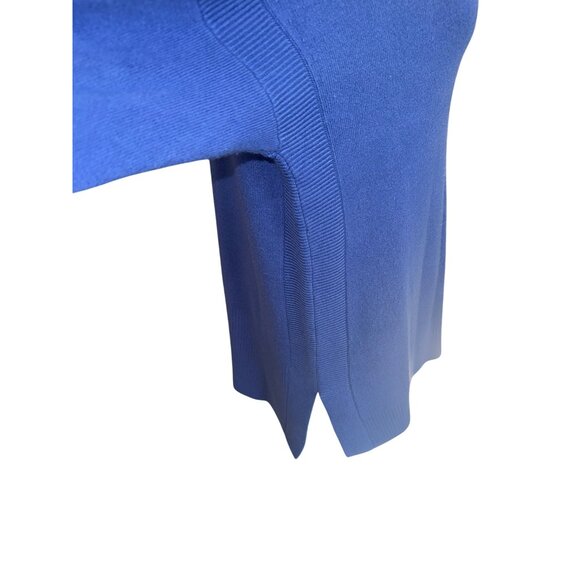 French Connection Cobalt Blue Cowlneck Slouch Long Split hem Sweater Cozy Casual - Picture 8 of 8